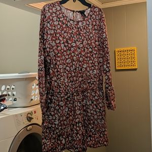 H&M Leopard sz10 Romper Shorts Orange Long Sleeve